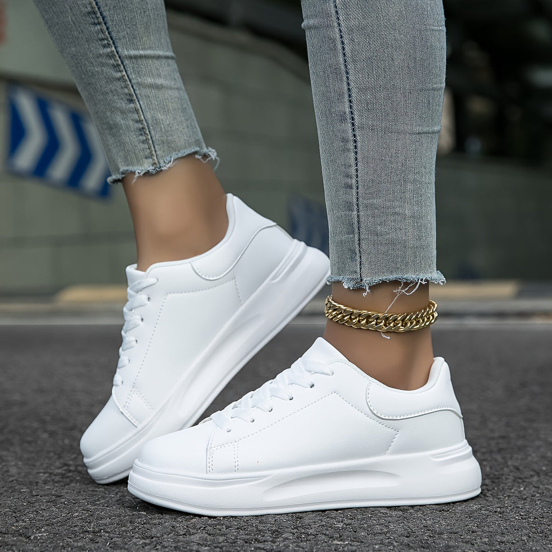 Mirla | Rena vita lädersneakers för damer, Vit-Eva Jonsson