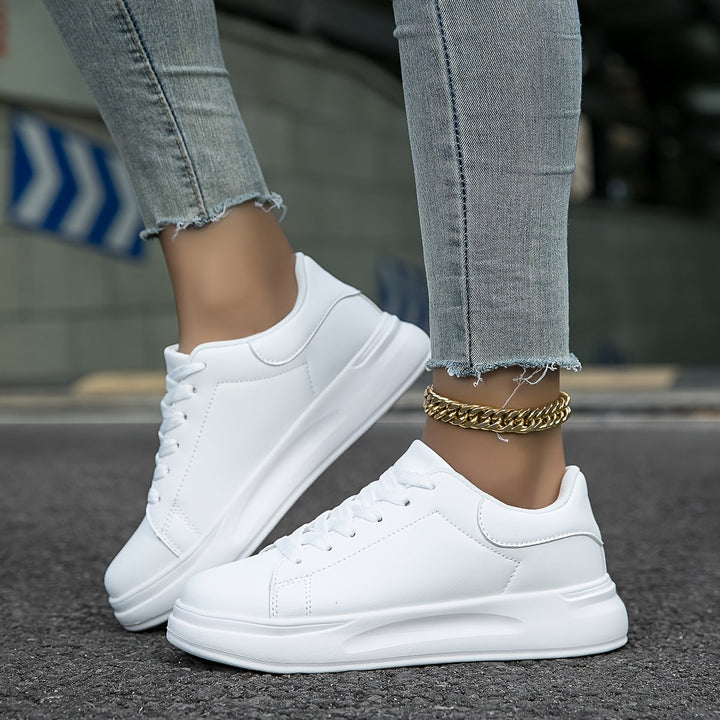 Mirla | Rena vita lädersneakers för damer, Vit-Eva Jonsson