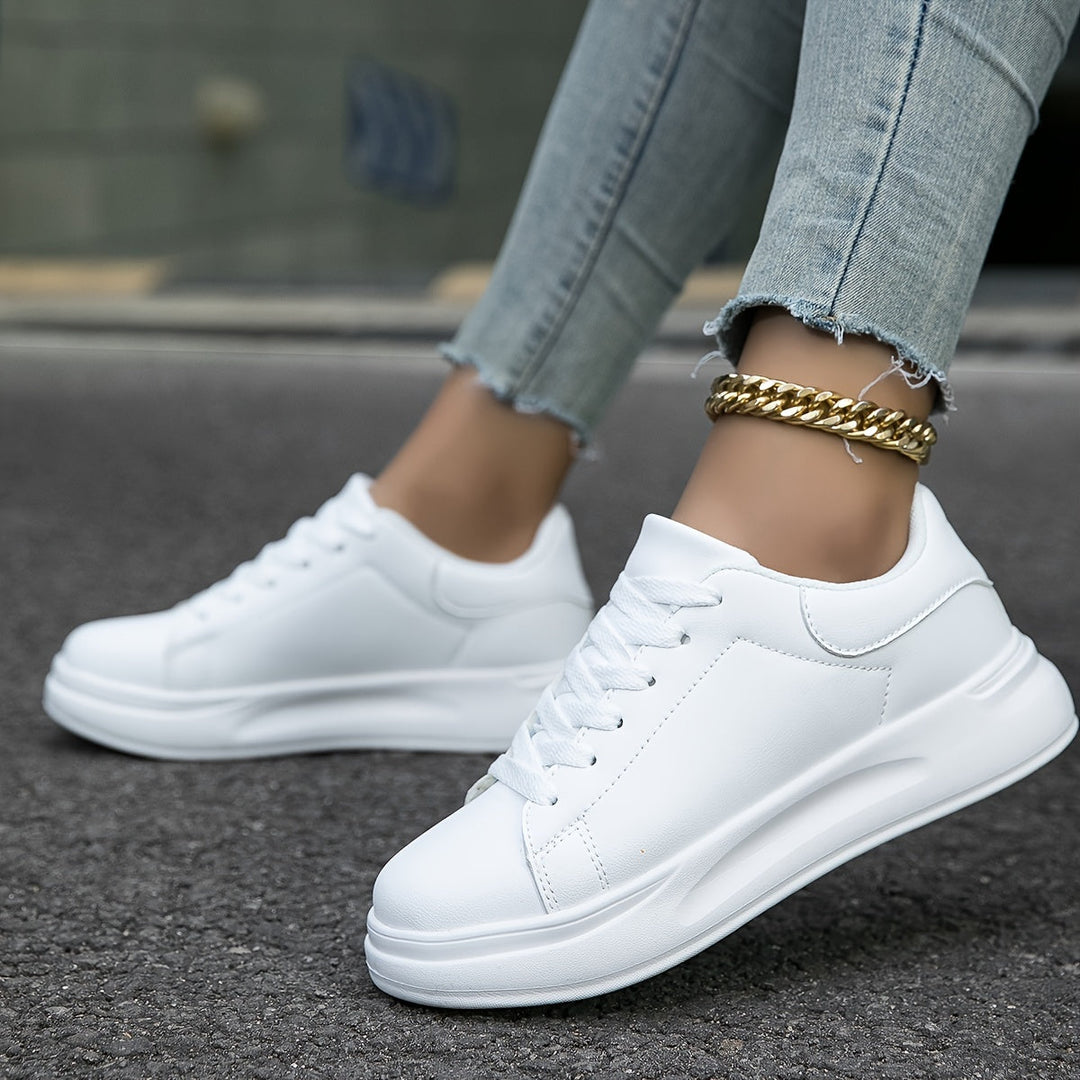 Mirla | Rena vita lädersneakers för damer, Vit-Eva Jonsson