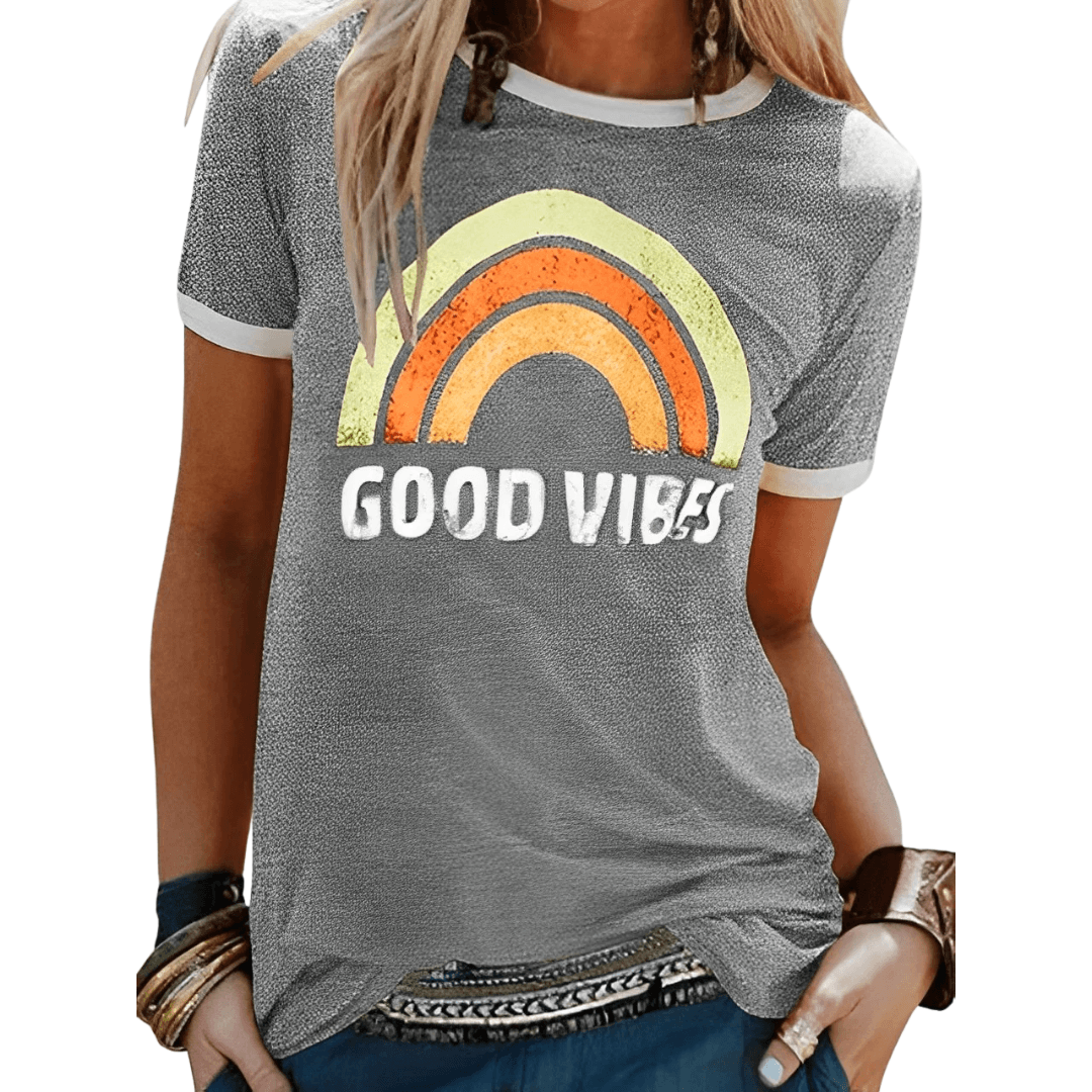 Mirla | Retro Good Vibes Grafik T-Shirt för damer-Eva Jonsson