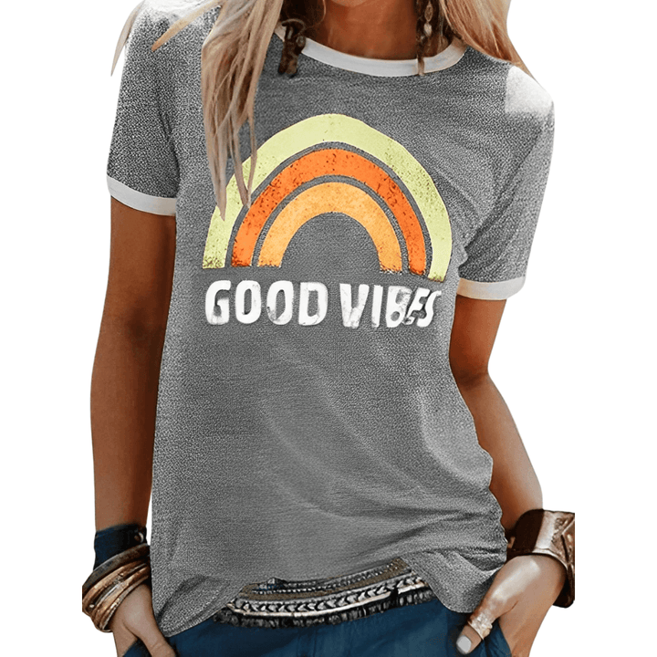 Mirla | Retro Good Vibes Grafik T-Shirt för damer-Eva Jonsson