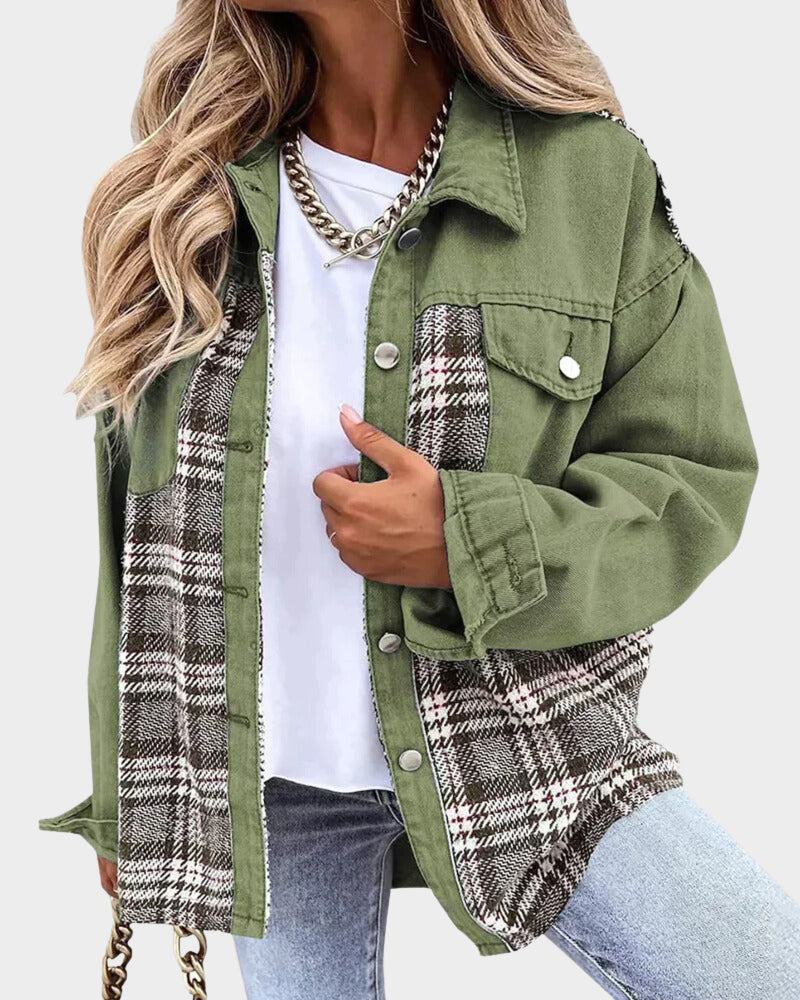 Mirla | Retro Jeansjacka för Damer - Moderiktigt Jeansstoffjacka-Eva Jonsson