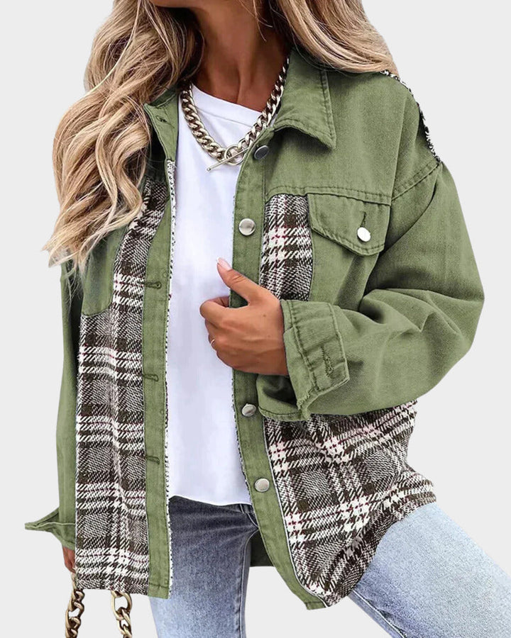 Mirla | Retro Jeansjacka för Damer - Moderiktigt Jeansstoffjacka-Eva Jonsson