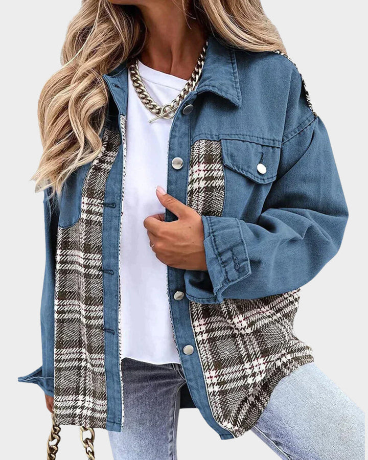 Mirla | Retro Jeansjacka för Damer - Moderiktigt Jeansstoffjacka-Eva Jonsson