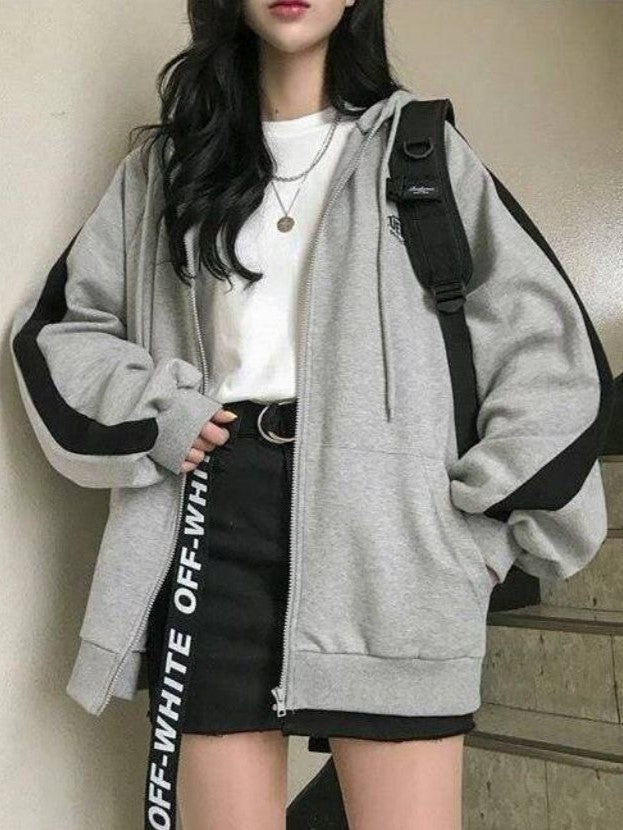 Mirla | Retro Oversized Hoodie med Dragkedja-Eva Jonsson