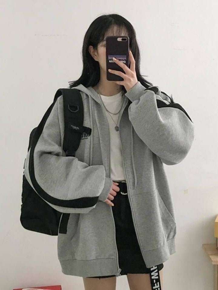 Mirla | Retro Oversized Hoodie med Dragkedja-Eva Jonsson