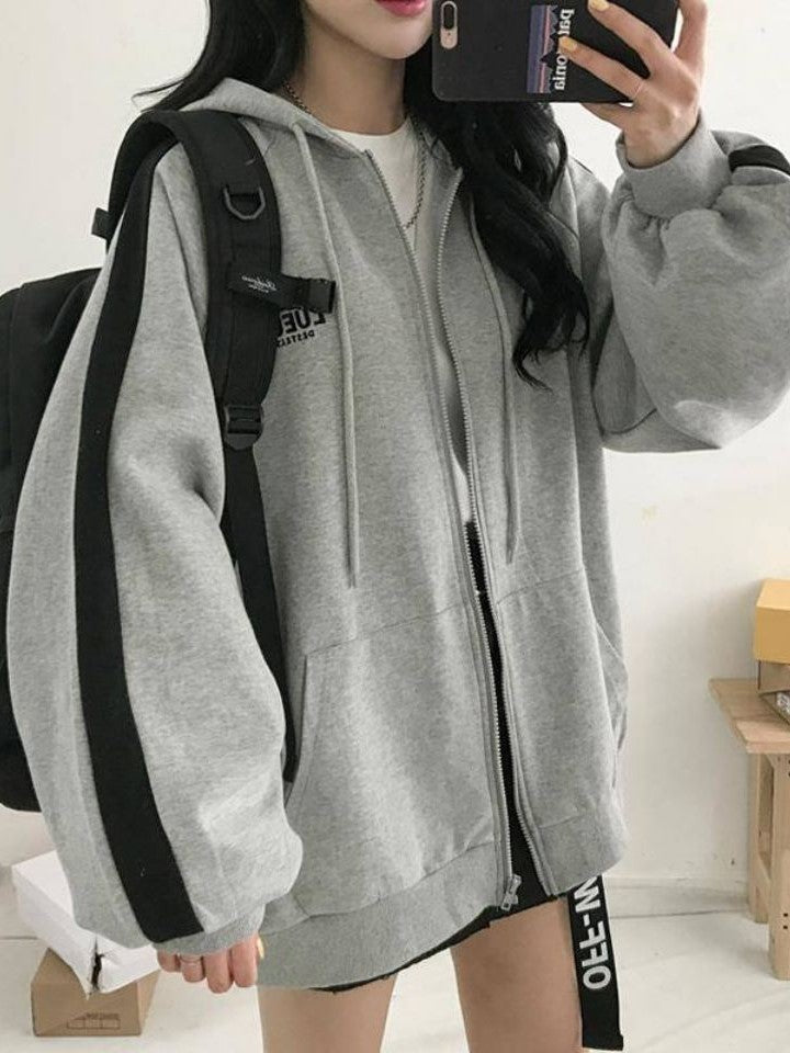 Mirla | Retro Oversized Hoodie med Dragkedja-Eva Jonsson