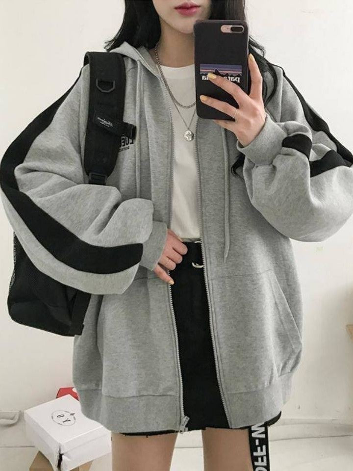 Mirla | Retro Oversized Hoodie med Dragkedja-Eva Jonsson