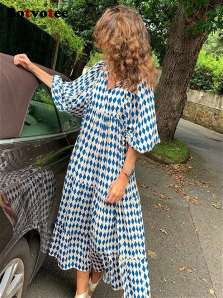 Mirla | Retro Print Klänning-Eva Jonsson