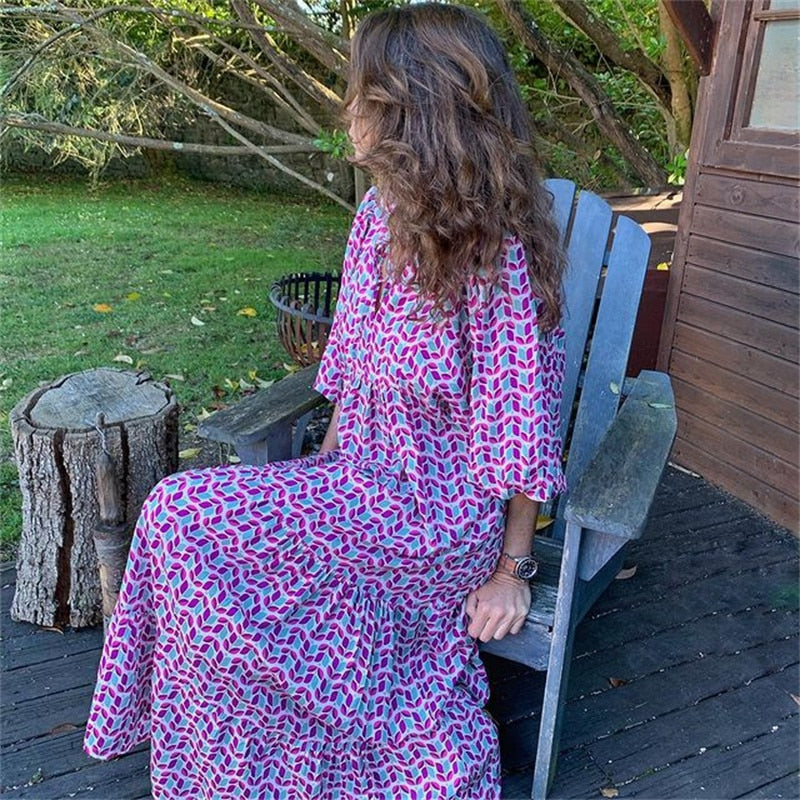 Mirla | Retro Print Klänning-Eva Jonsson