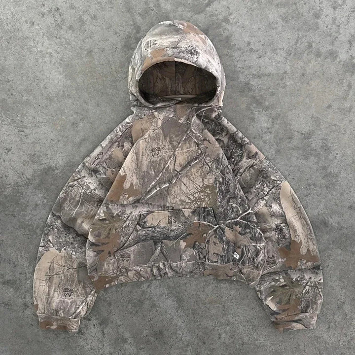 Mirla | Retro Unisex Hoodie med Kamouflagemönster-Eva Jonsson