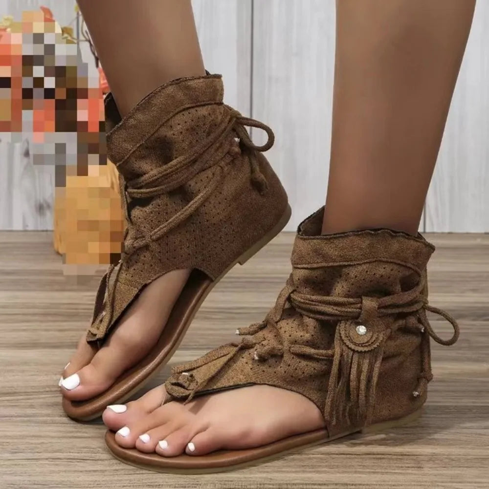 Mirla | Retro Vintage Mocka Kvinnor Sandaler-Eva Jonsson