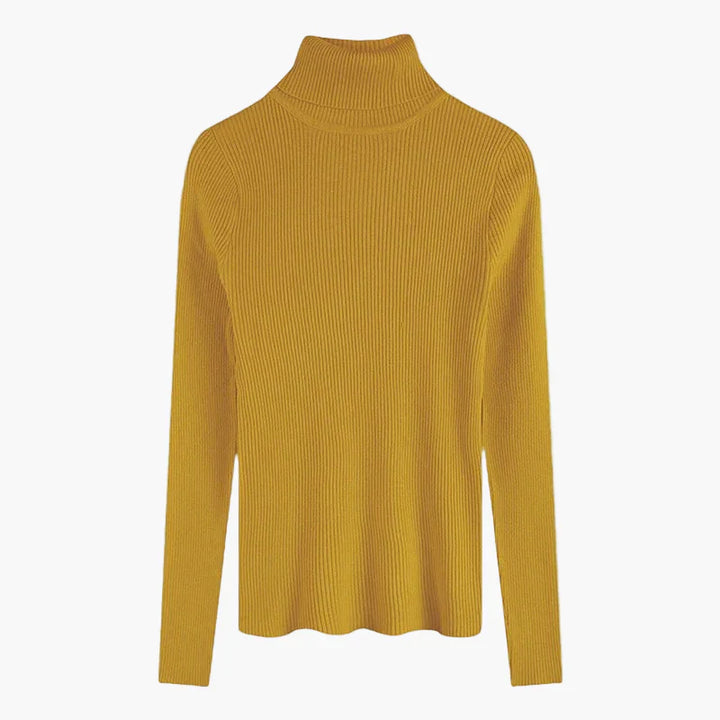 Mirla | Ribbad Rullkragepullover Basic Långärm - Mångsidig Höst & Vinterlook-Eva Jonsson
