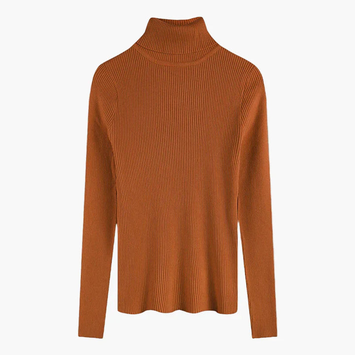 Mirla | Ribbad Rullkragepullover Basic Långärm - Mångsidig Höst & Vinterlook-Eva Jonsson