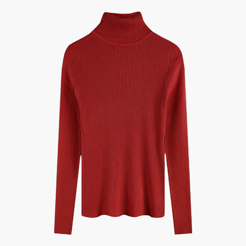 Mirla | Ribbad Rullkragepullover Basic Långärm - Mångsidig Höst & Vinterlook-Eva Jonsson