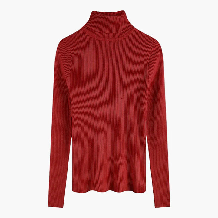 Mirla | Ribbad Rullkragepullover Basic Långärm - Mångsidig Höst & Vinterlook-Eva Jonsson