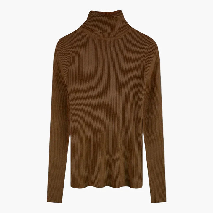 Mirla | Ribbad Rullkragepullover Basic Långärm - Mångsidig Höst & Vinterlook-Eva Jonsson