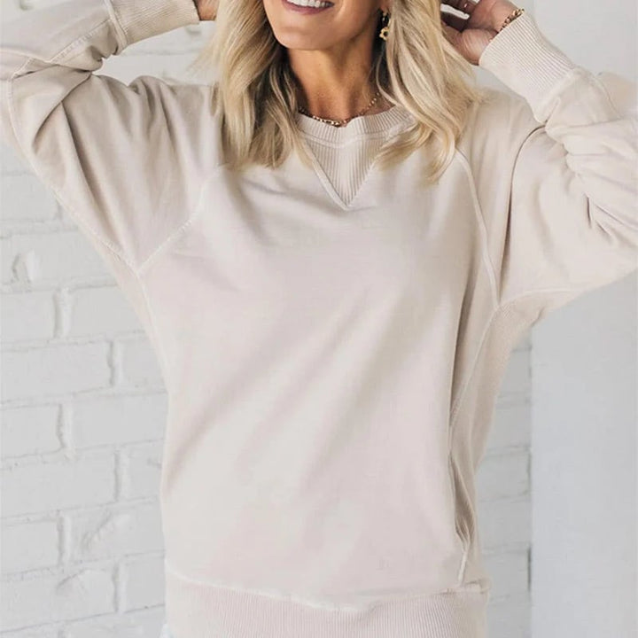 Mirla | Ribbad Tröja med Fickor-Eva Jonsson