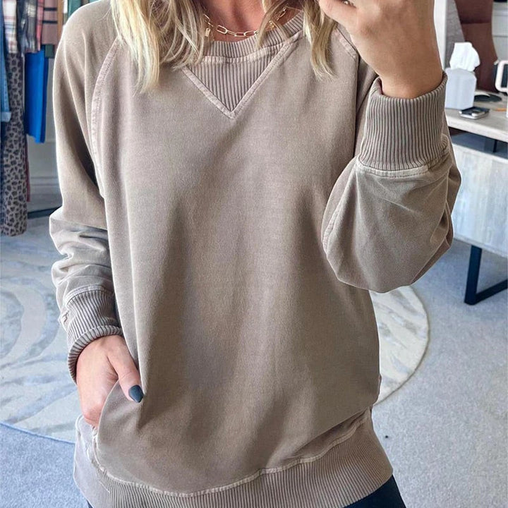 Mirla | Ribbad Tröja med Fickor-Eva Jonsson