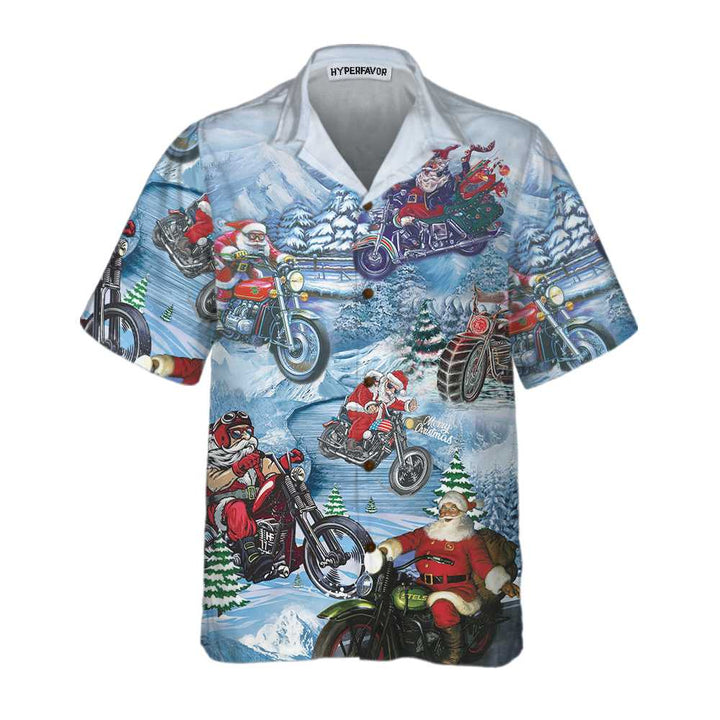Mirla | Riding With Santa On Christmas Hawaii T-Shirt Motorcykel Jul T-Shirt Den Bästa Presenten För Julen-Eva Jonsson