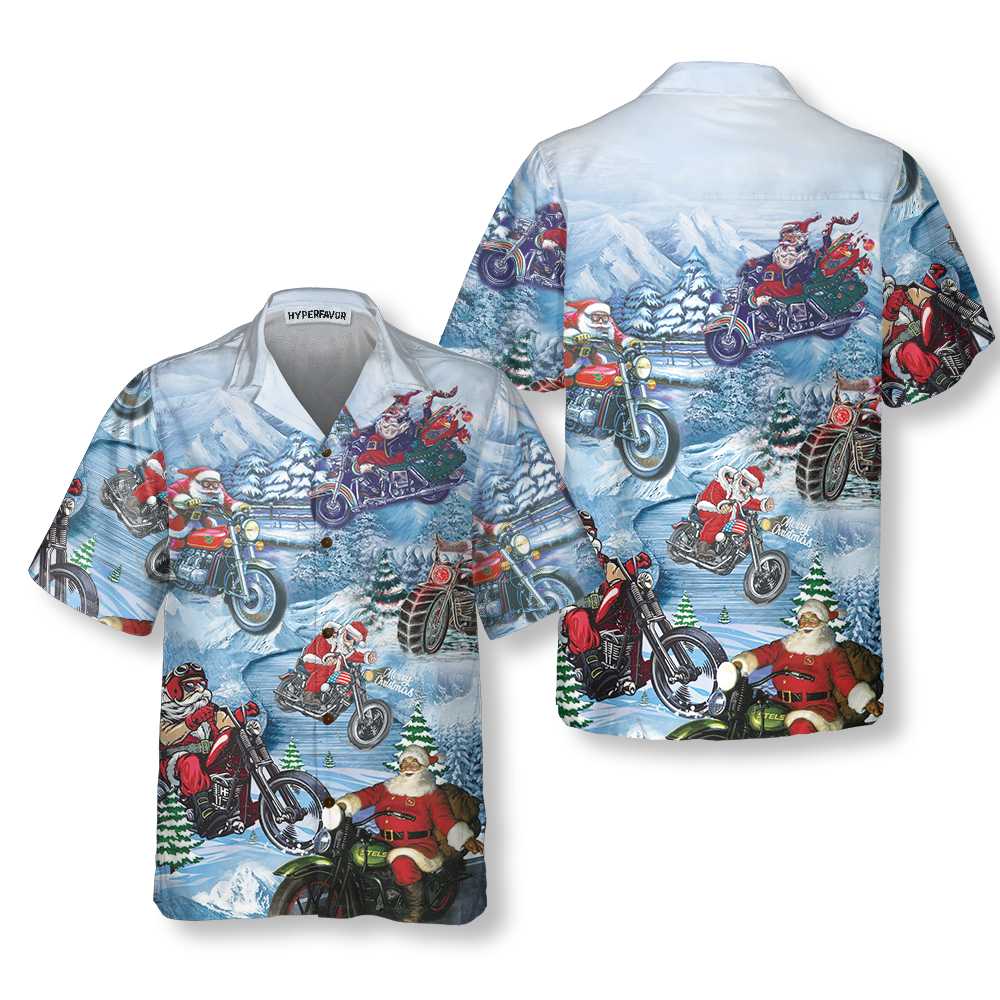 Mirla | Riding With Santa On Christmas Hawaii T-Shirt Motorcykel Jul T-Shirt Den Bästa Presenten För Julen-Eva Jonsson