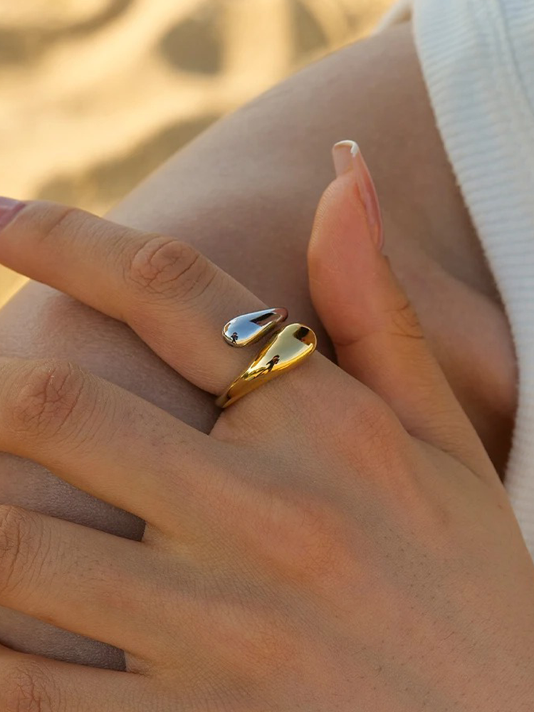 Mirla | Ring Guld Silver Av Högkvalitativt Rostfritt Stål-Eva Jonsson