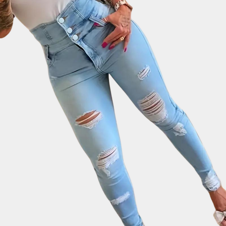 Mirla | Rivna hög midjejeans för damer-Eva Jonsson
