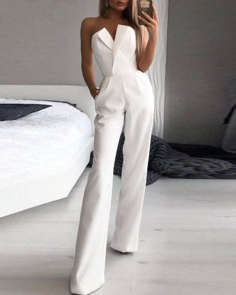 Mirla | Röd ärmlös jumpsuit-Eva Jonsson