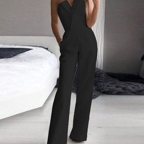 Mirla | Röd ärmlös jumpsuit-Eva Jonsson