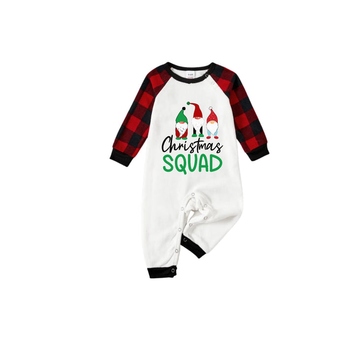 Mirla | Röd och Svart Rutigt Jul-Pyjamas-Set med Christmas Squad Tecknad Tryck-Eva Jonsson