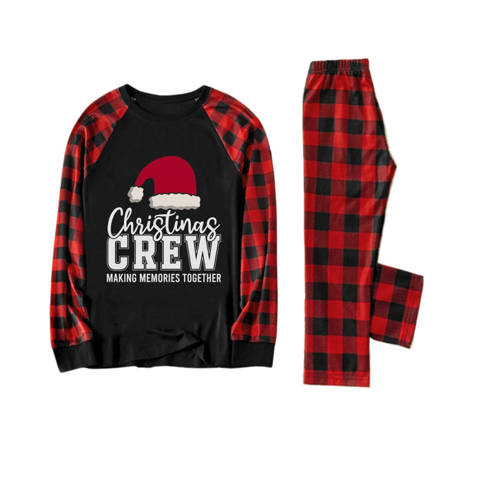 Mirla | Röd och Svart Rutigt Julpyjamas-Set med Trycket Christmas Crew Making Memories Together 2025-Eva Jonsson