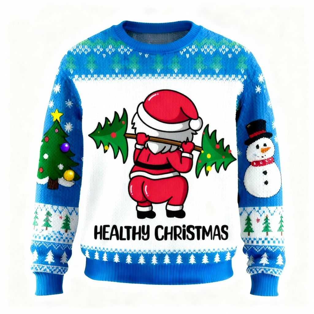 Mirla | Rolig Julklapp Santa Print Tröja - Ful & Bekväm Unisex Tröja-Eva Jonsson