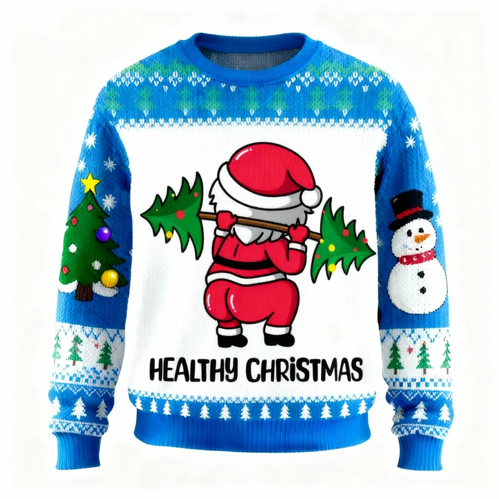 Mirla | Rolig Julklapp Santa Print Tröja - Ful & Bekväm Unisex Tröja-Eva Jonsson