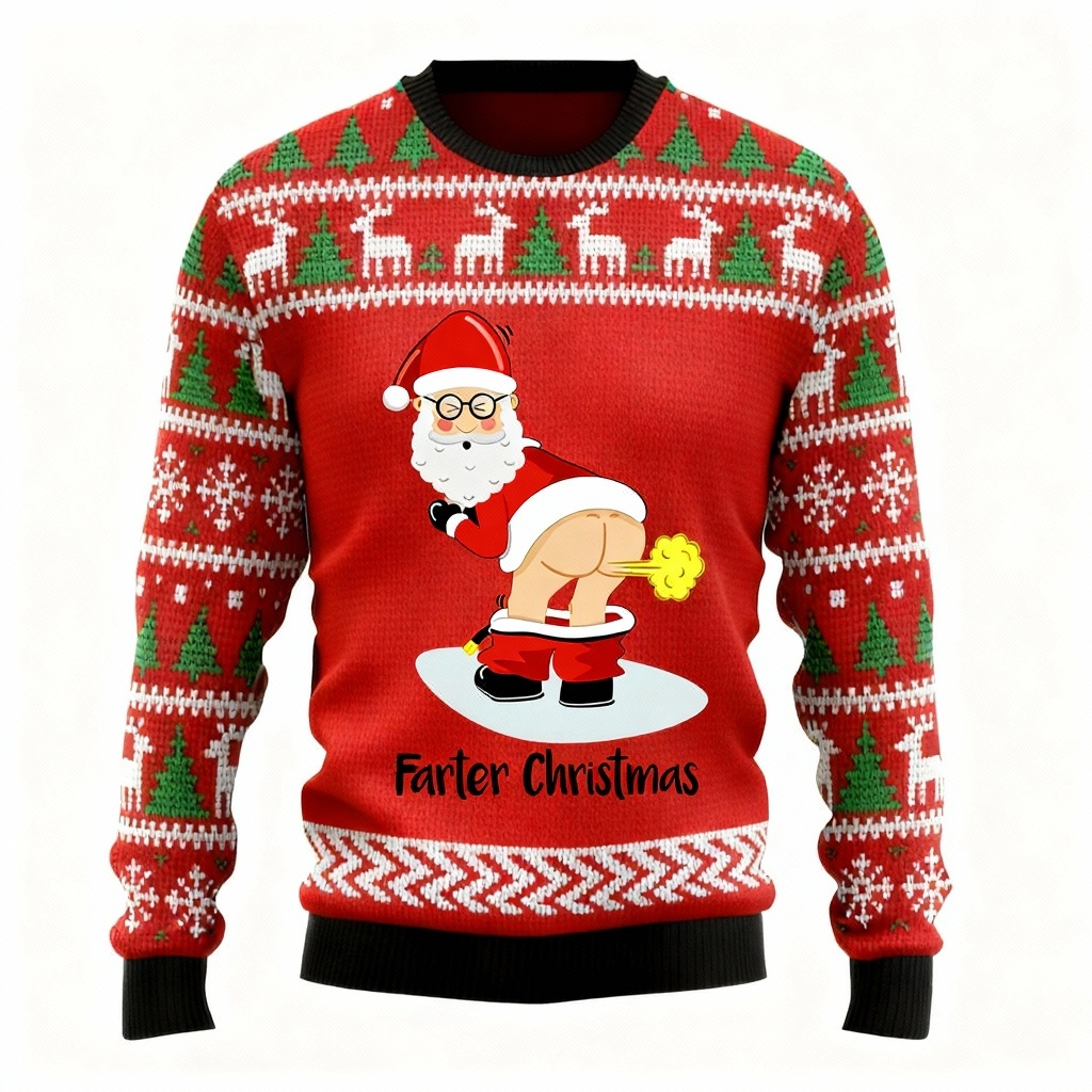 Mirla | Rolig Julklapp Skämtig Jultomte Trycktröja - Ful & Bekväm Unisex Tröja-Eva Jonsson