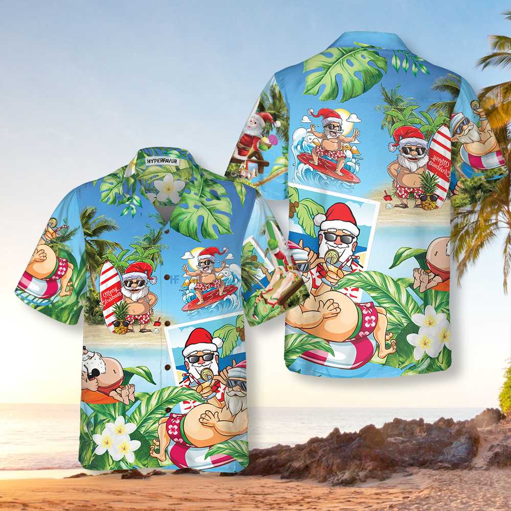Mirla | Rolig Jultomte I Aloha-Hawaiianskjorta Jultomte-Hawaiianskjorta Bästa Presenten För Julen-Eva Jonsson