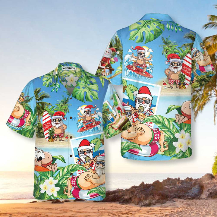 Mirla | Rolig Jultomte I Aloha-Hawaiianskjorta Jultomte-Hawaiianskjorta Bästa Presenten För Julen-Eva Jonsson