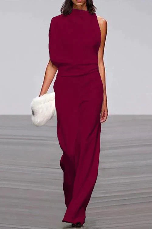 Mirla | Rosiedress Cowl Neck En Axel Fladdermusärms Festdräkt-Eva Jonsson