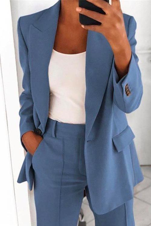 Mirla | Rosiedress En-Knapp Enfärgad Kontor Blazer Jacka-Eva Jonsson