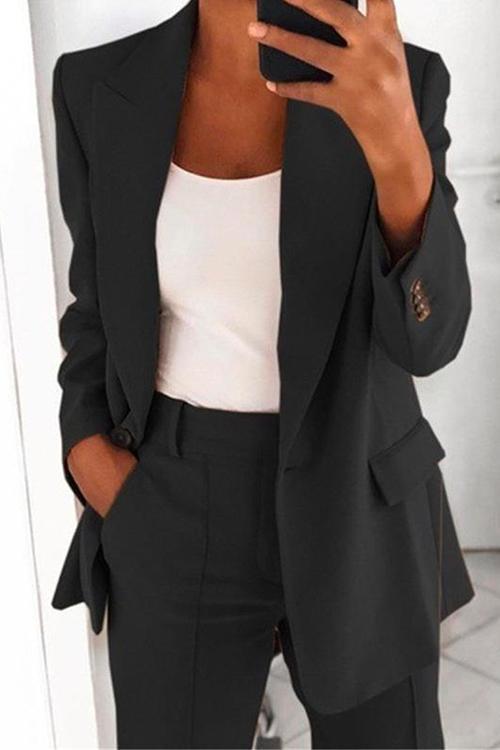 Mirla | Rosiedress En-Knapp Enfärgad Kontor Blazer Jacka-Eva Jonsson