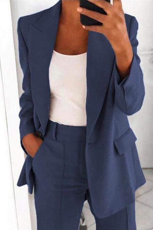 Mirla | Rosiedress En-Knapp Enfärgad Kontor Blazer Jacka-Eva Jonsson