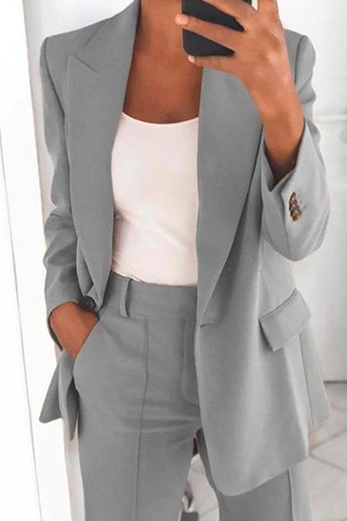 Mirla | Rosiedress En-Knapp Enfärgad Kontor Blazer Jacka-Eva Jonsson