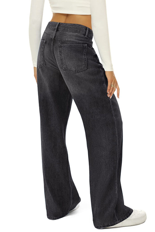 Mirla | Rosiedress Lättsamma Vida Benbyxor Av Trasig Denim-Eva Jonsson