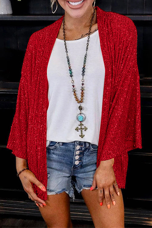 Mirla | Rosiedress Öppen Front Kimono Paljetter Cardigan-Eva Jonsson