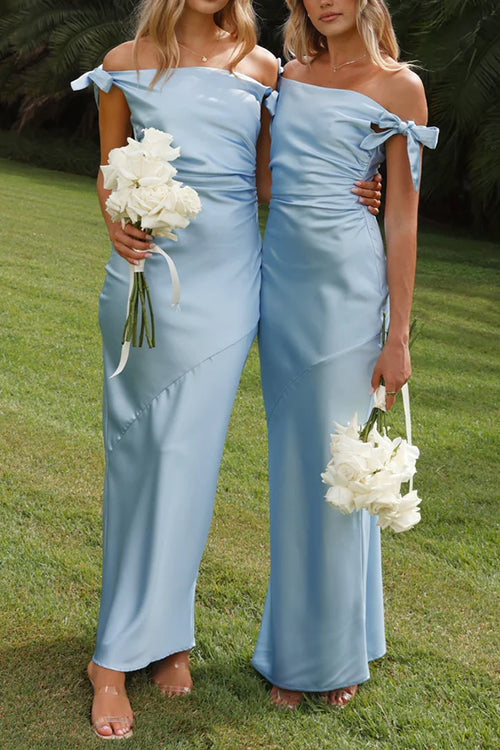 Mirla | Rosiedress Slips Knut Off-Shoulder Maxi Festklänning-Eva Jonsson
