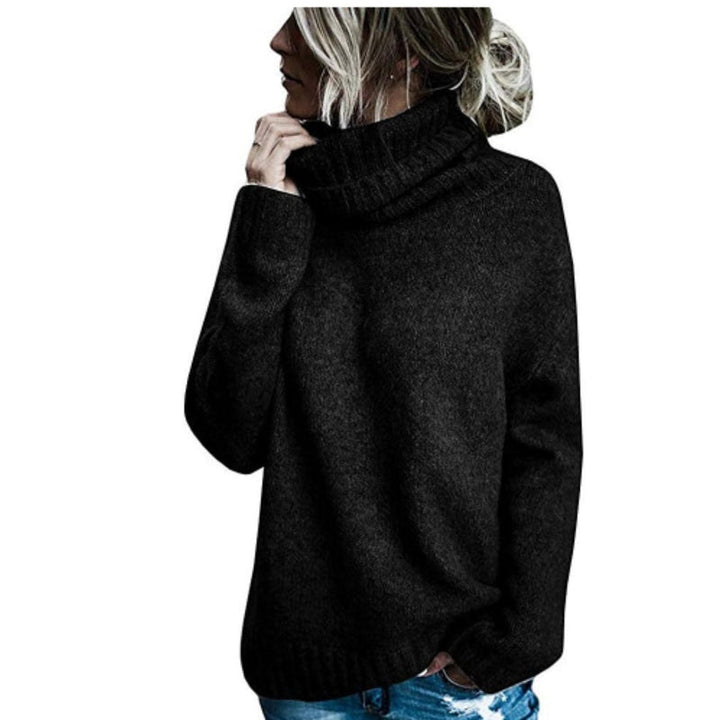 Mirla | Rullkrage stickad tröja Tjock stickning Lös passform Mjuk och bekväm-Eva Jonsson