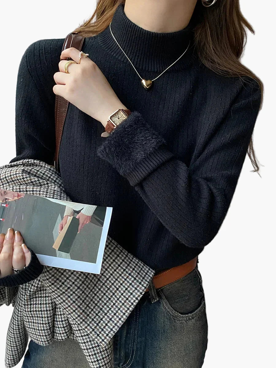 Mirla | Rullkragestricktröja Basic Långärmad för Vardag och Kontor-Eva Jonsson
