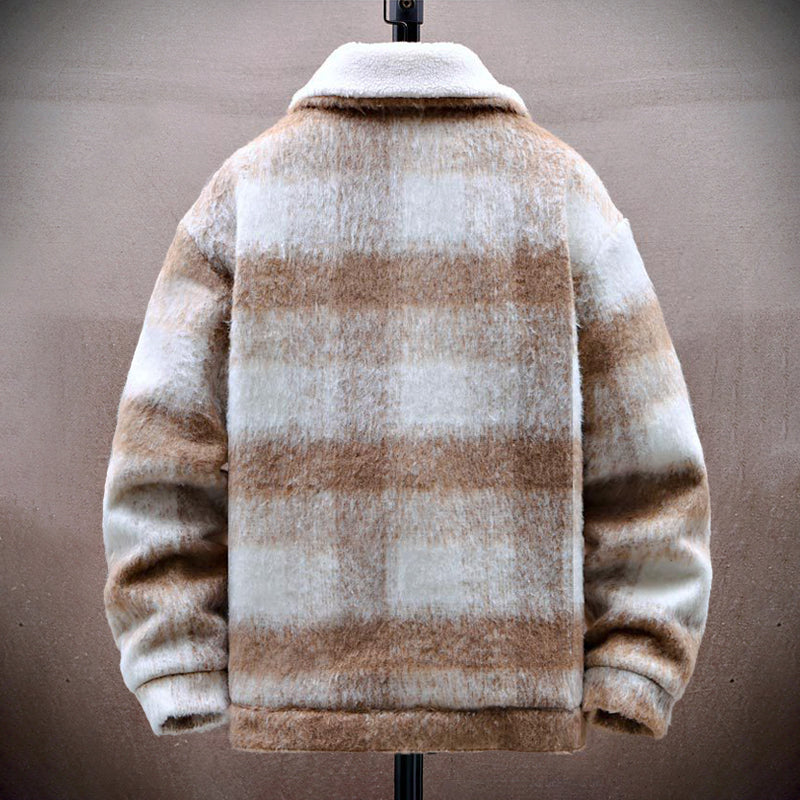 Mirla | Rutig Ull-Look-Jacka med Fleece-Foder-Eva Jonsson