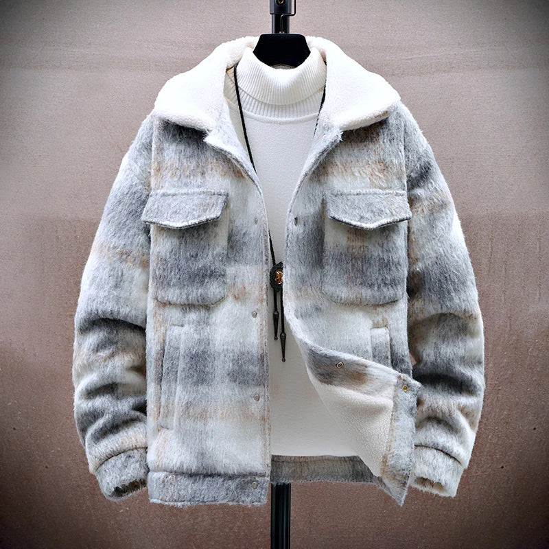 Mirla | Rutig Ull-Look-Jacka med Fleece-Foder-Eva Jonsson