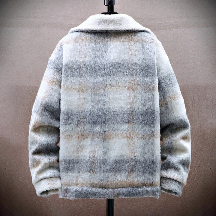 Mirla | Rutig Ull-Look-Jacka med Fleece-Foder-Eva Jonsson