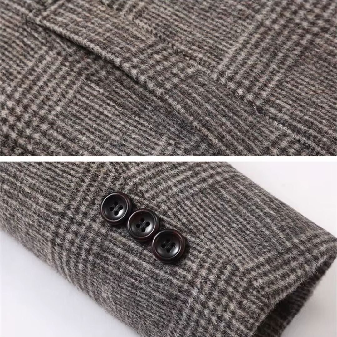 Mirla | Rutigt Ull-Trenchcoat-Eva Jonsson